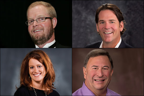 PPEF's incoming trustees are (clockwise from top left) Drew Davis, MAS, Specialty Incentives, Inc.; Brian Porter, ProTowels, Kanata & Superior Decorating; Stephanie Preston, HALO Branded Solutions; and Wayne Greenberg, MAS, JB of Florida/Geiger.