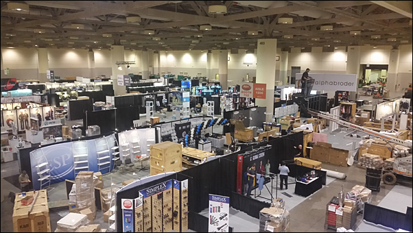 The PPPC National Convention trade show floor comes together in the Metro Toronto Convention Centre.