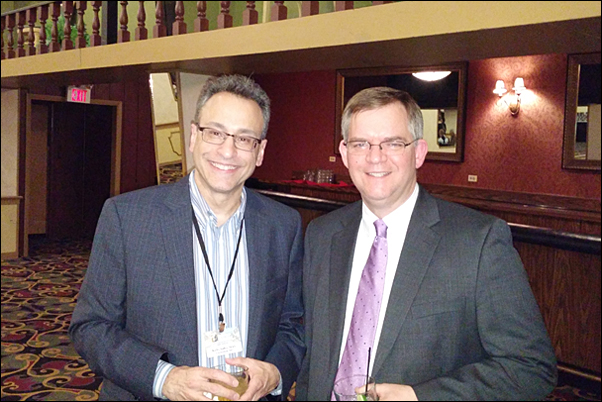 Bankers Advertising CEO David Bywater, MAS (right), and sales partner Kirby Soffer at the distributor's national sales meeting.