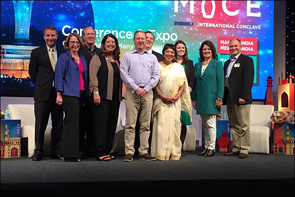McLean joins his fellow IAEE board members on stage. All took part in speaking at the event and moderating the conference’s education sessions.