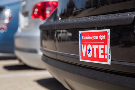 Vote Bumper Sticker on car web