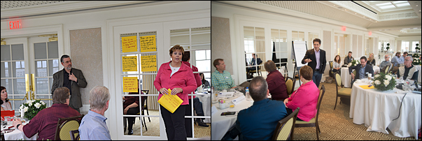 Left: PPAI Chair-Elect Mary Jo Tomasini shares ideas from one of the group exercises during the strategic planning meeting. Right: PPAI President and CEO Paul Bellantone, CAE, opens the strategic planning session.