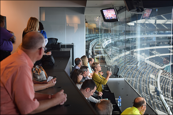 Partnering Group members took a seat in the impressive Press Box during their tour of AT&T Stadium.