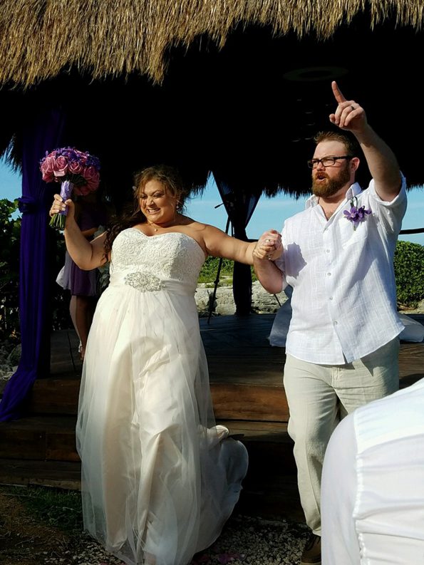 Gondran and his wife, Erica, celebrating their wedding in Mexico.