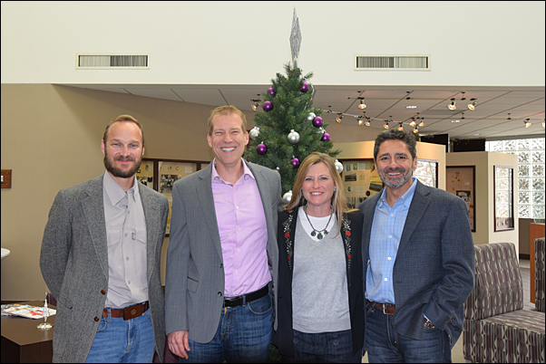 PPAI President and CEO Paul Bellantone, CAE, (left) hosts (from left) the Association's General Counsel Cory Halliburton; incoming Chair-Elect of the PPAI Board of Directors Dale Denham, MAS+; and incoming RAC Delegate D’Anna Zimmer, CAS, during a visit to PPAI headquarters.