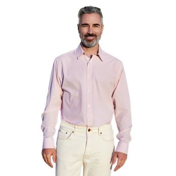 man wearing light pink men's dress shirt