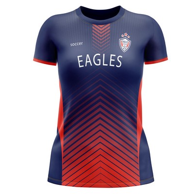 women's soccer jersey with team name and league logo