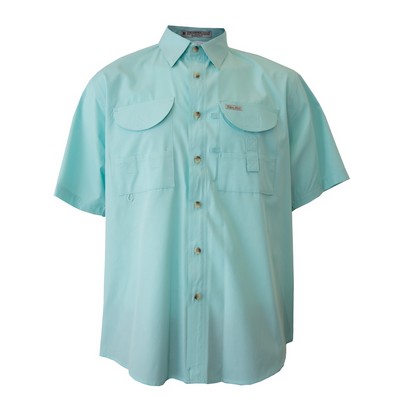 mint green short sleeve mens fishing shirt