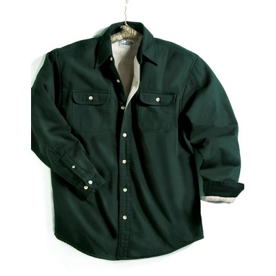 dark green shirt jacket with fleece lining