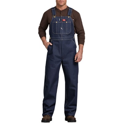 man wearing classic denim overalls
